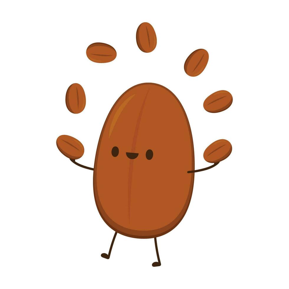 Coffee bean character design. Coffee seed vector. wallpaper. vector