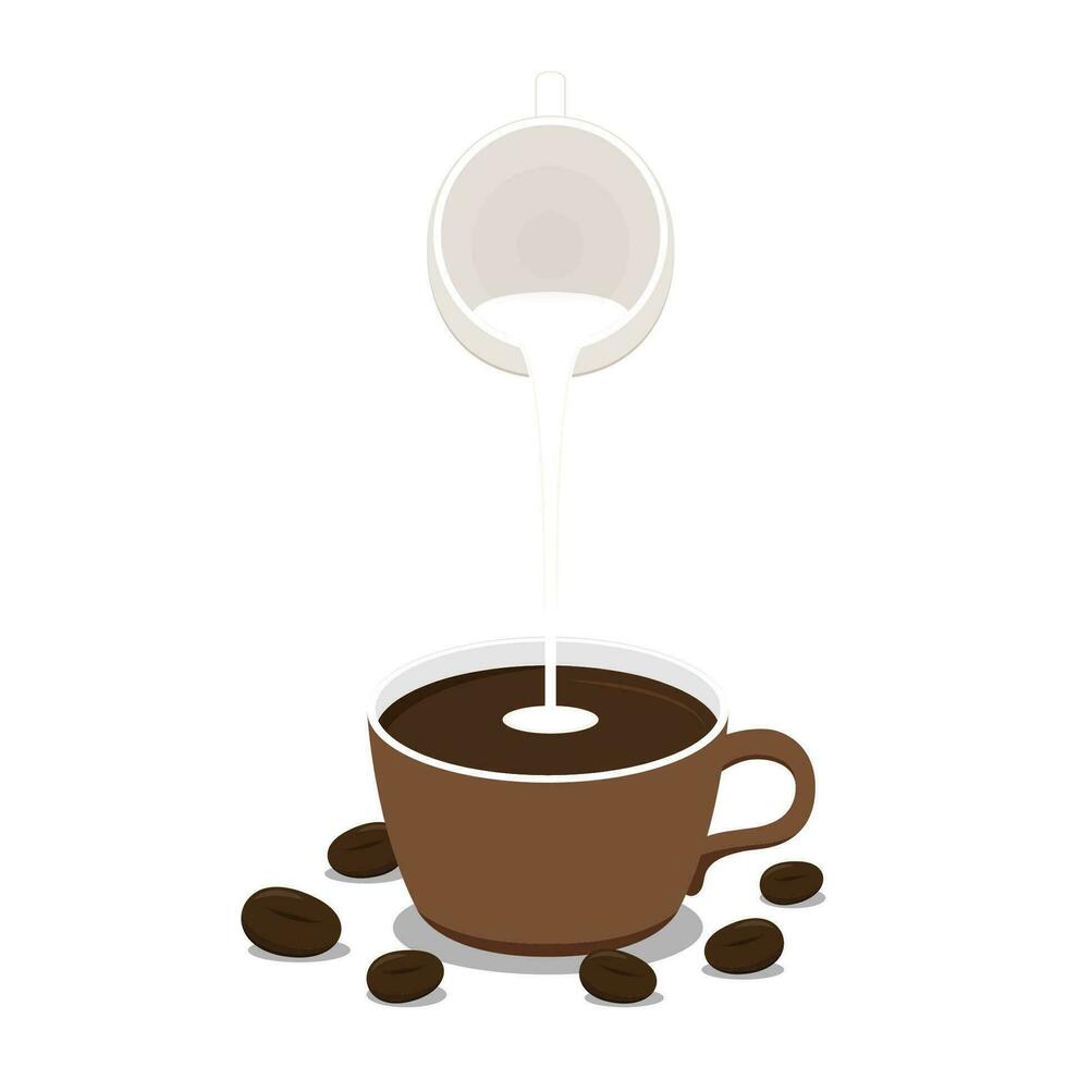 Espresso coffee vector. Coffee cup on white background. vector