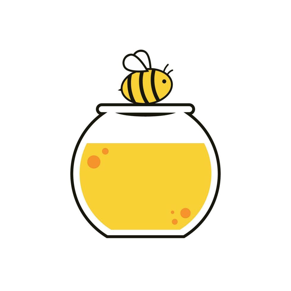 Bee logo design. Bee vector. bee cartoon character design. free space for text. vector