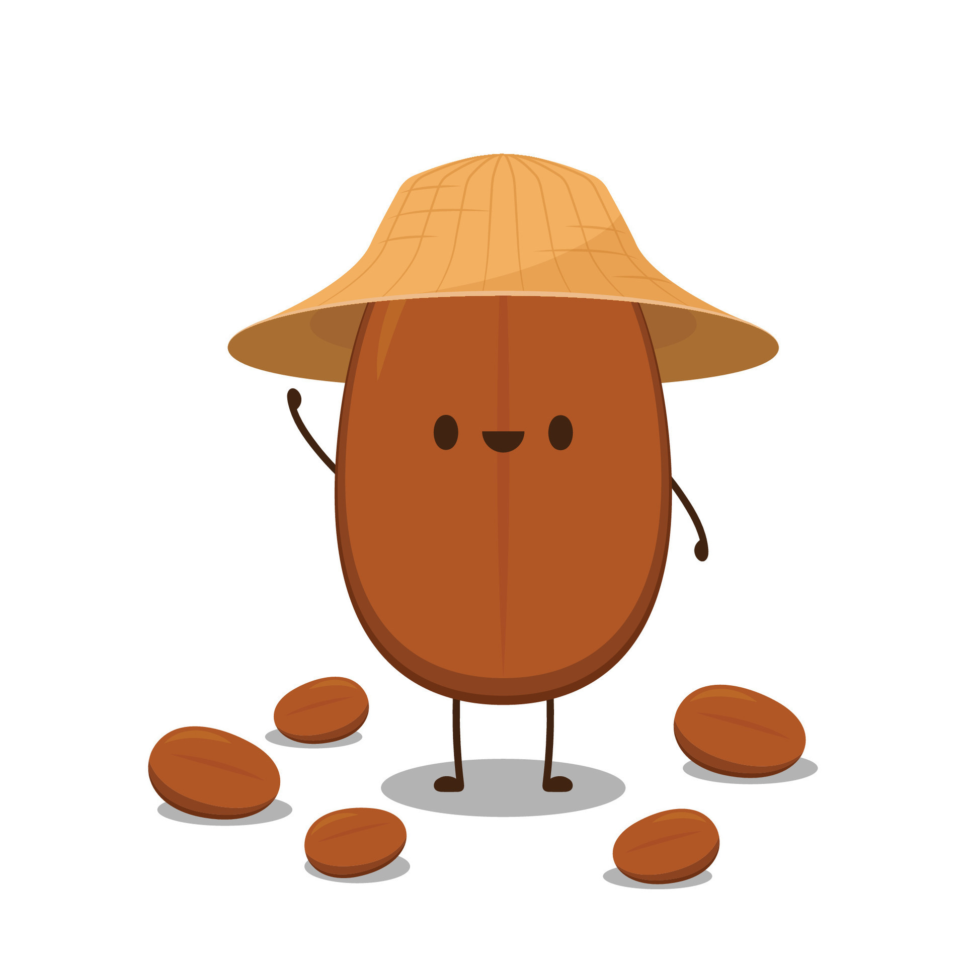 Coffee bean character design. Coffee seed vector. wallpaper. 35112636