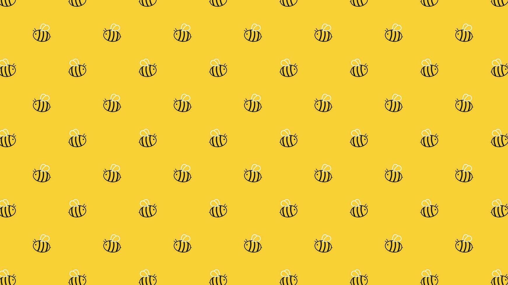 Bee pattern wallpaper. Bee cartoon vector. vector