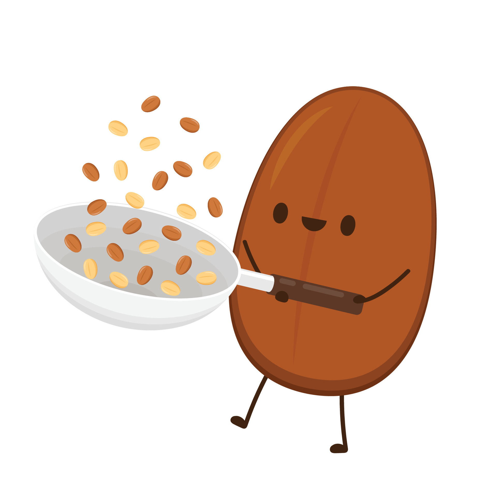 Coffee bean character design. Coffee seed vector. wallpaper. 35112648