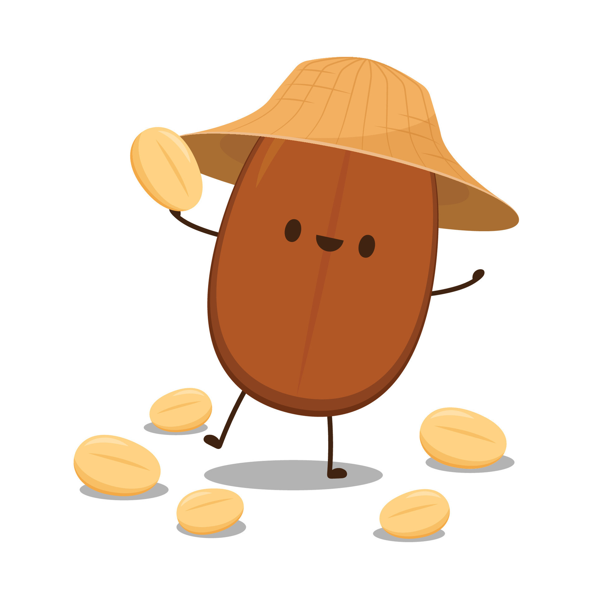 Coffee bean character design. Coffee seed vector. wallpaper. 35112651