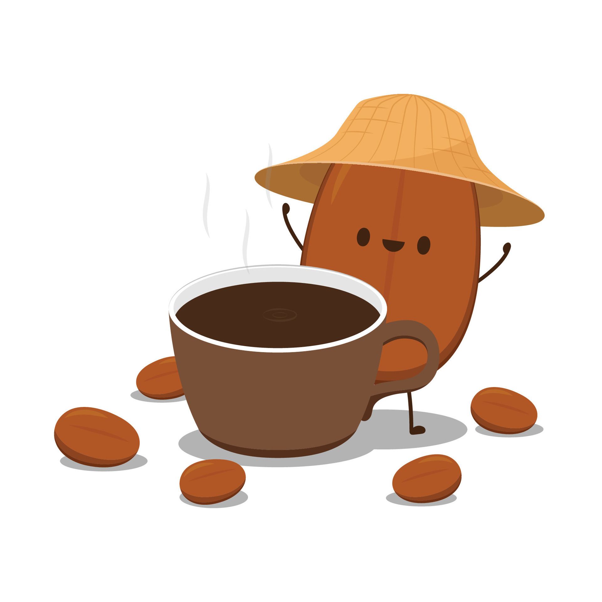 Coffee bean character design. Coffee seed vector. wallpaper. 35112659