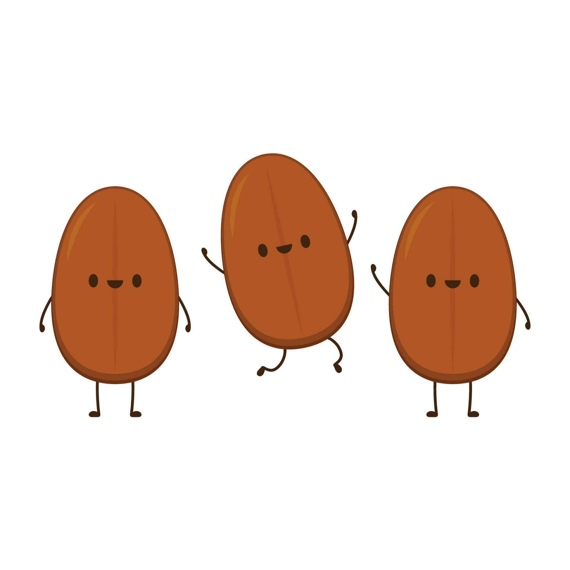 Coffee bean character design. Coffee seed vector. wallpaper. 35112660