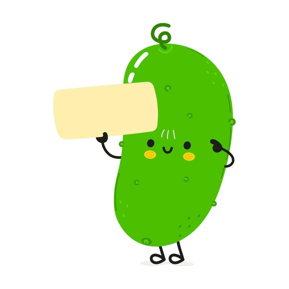 linda gracioso Pepino póster personaje. vector mano dibujado dibujos animados kawaii personaje ilustración. aislado blanco antecedentes. Pepino póster