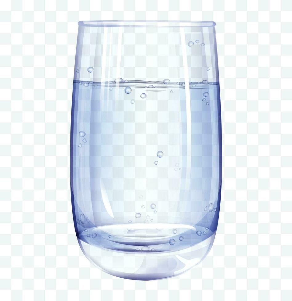 vaso con agua aislado. vector