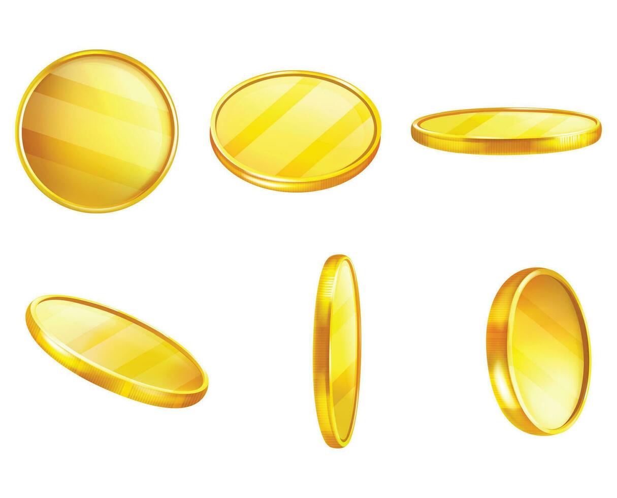 Gold rotating coins. Gambling game, casino 3d golden cash. Background for jackpot win. Flying coins, or flying money. Money vortex. 3d realistic coins. Vector illustration