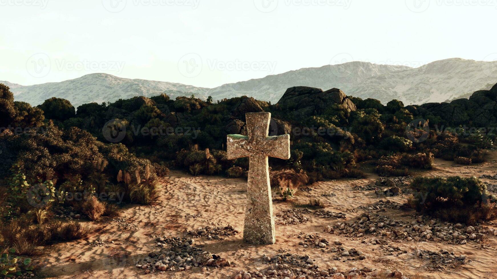 un solitario Roca cruzar en el vasto Desierto paisaje foto