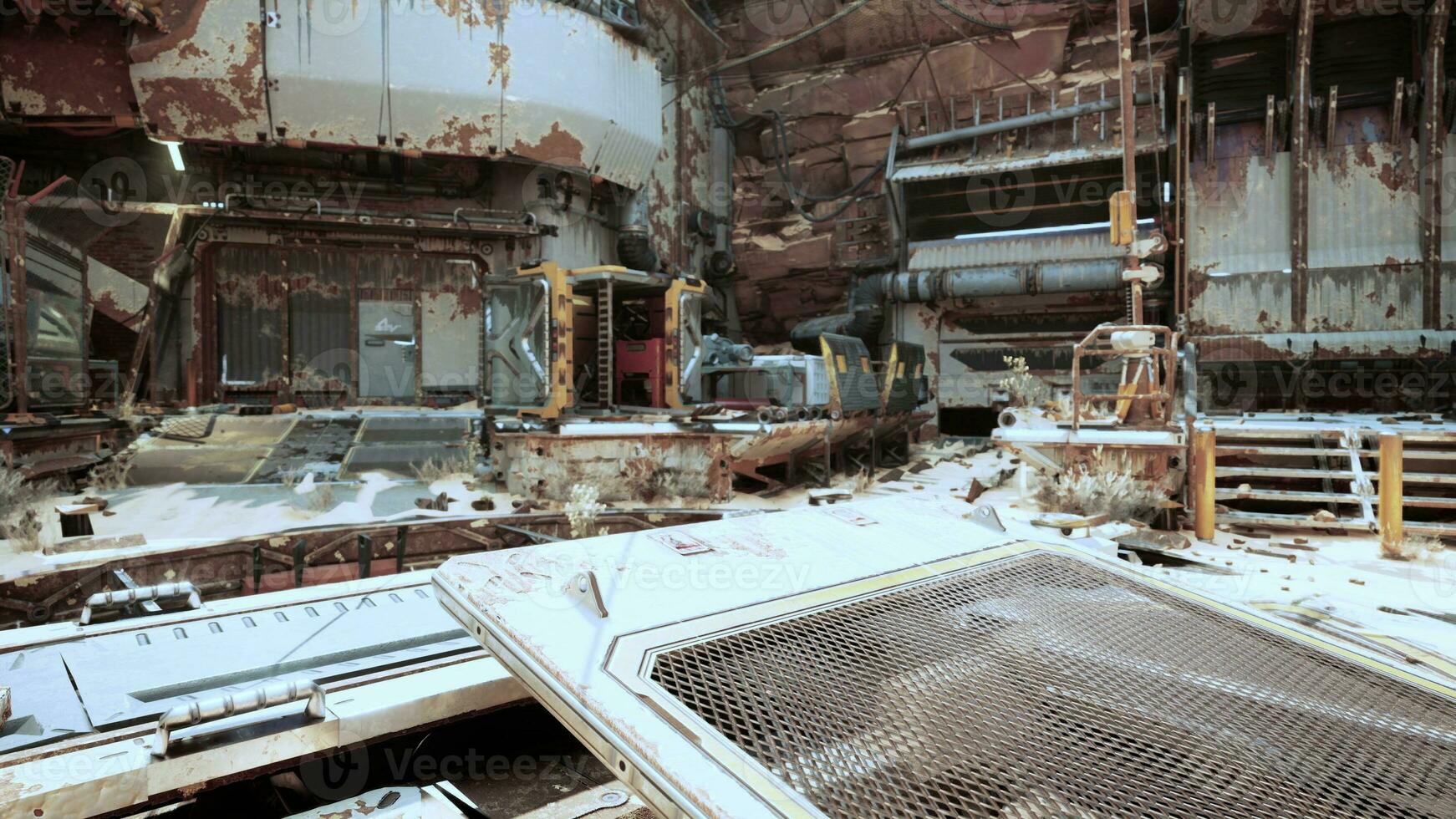 An abandoned building with broken windows and a sense of decay and neglect photo