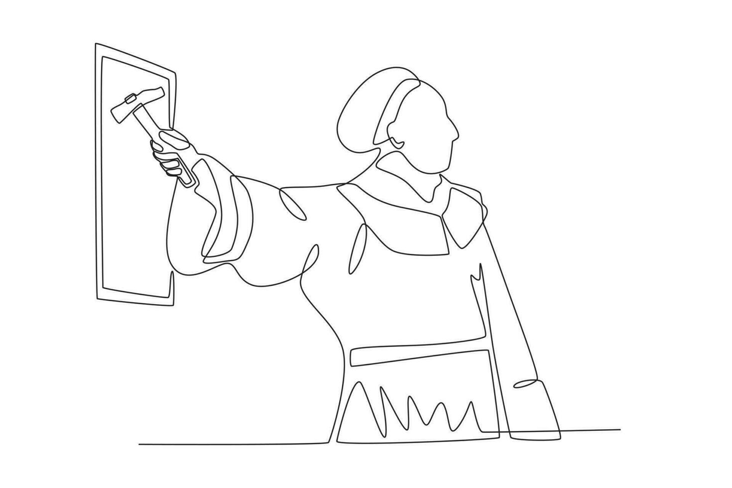 A priest holding a hammer vector