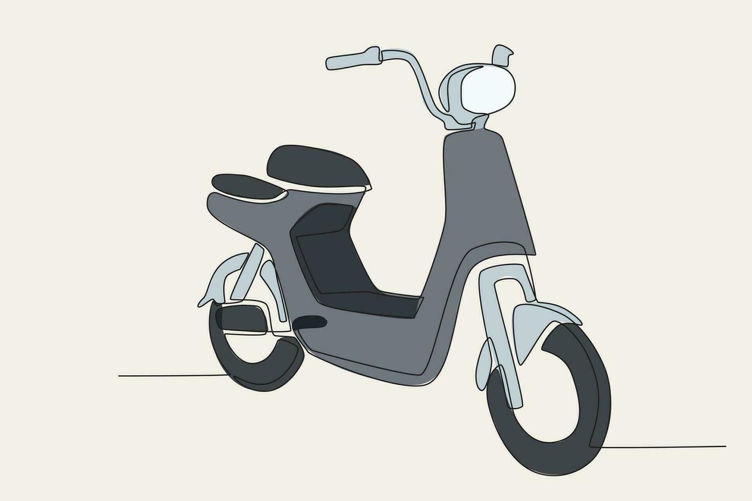 Color illustration of the front view of an electric bicycle vector