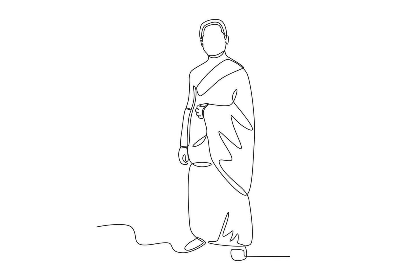 A man wearing Hajj clothes vector