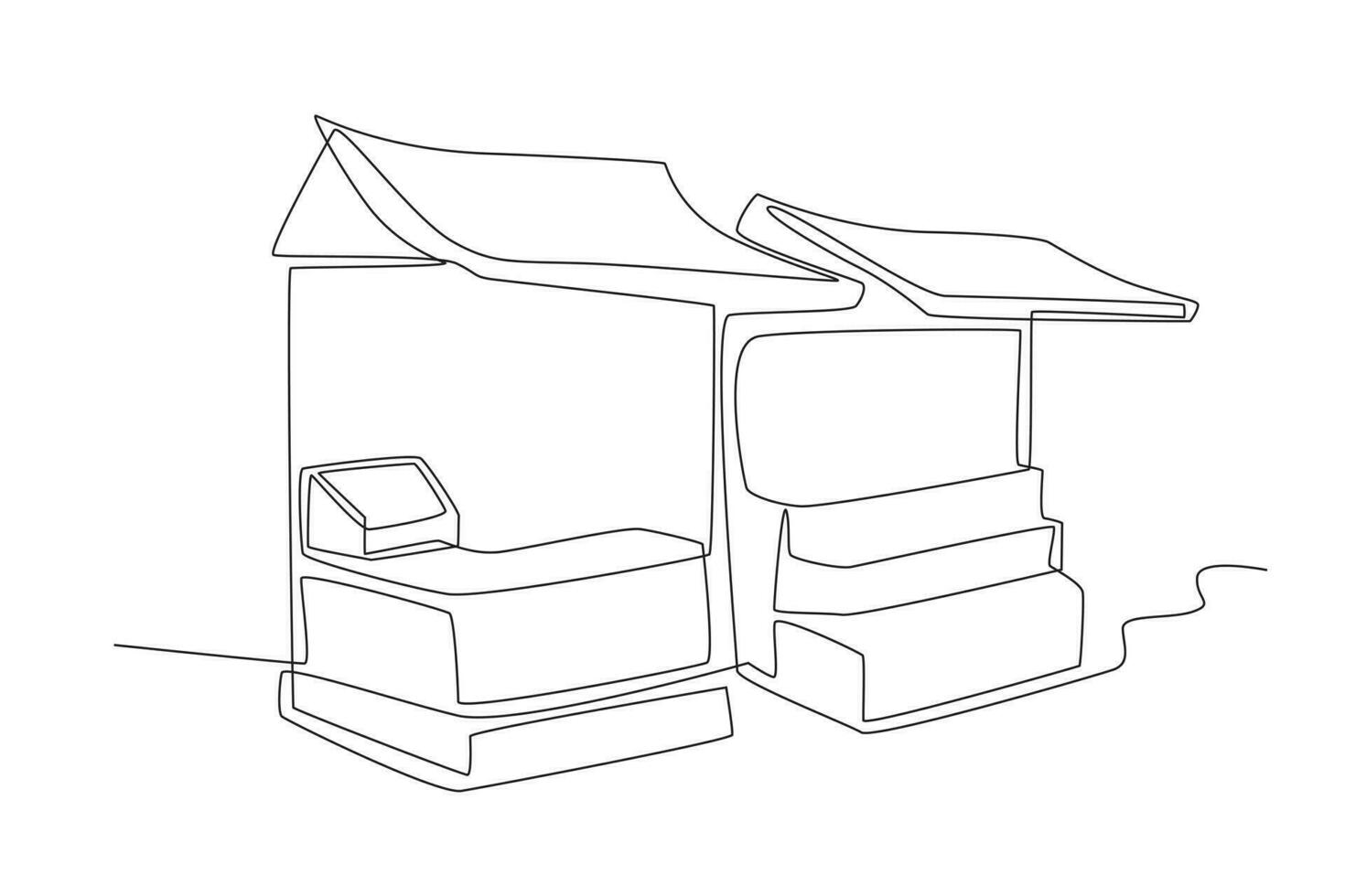 Side view of the food stall vector