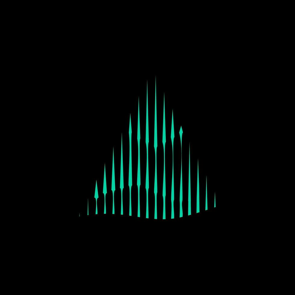 a triangle with green lines on it vector
