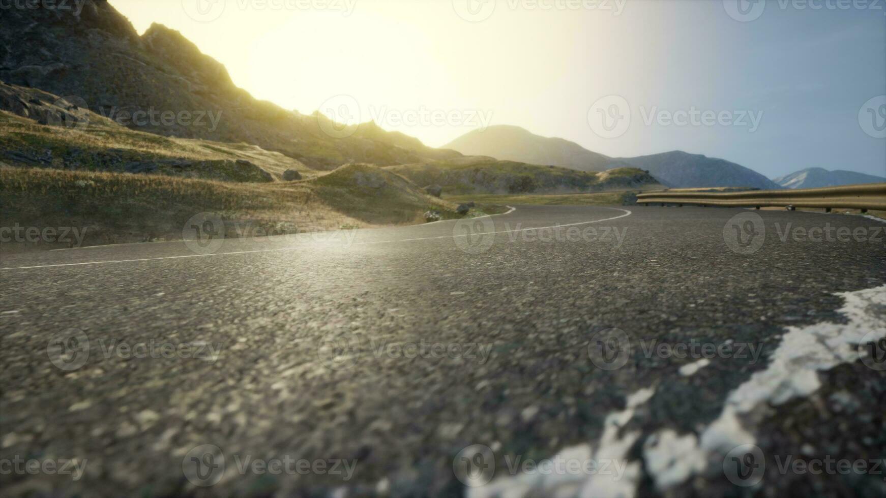 Foggy winding road along California coast photo