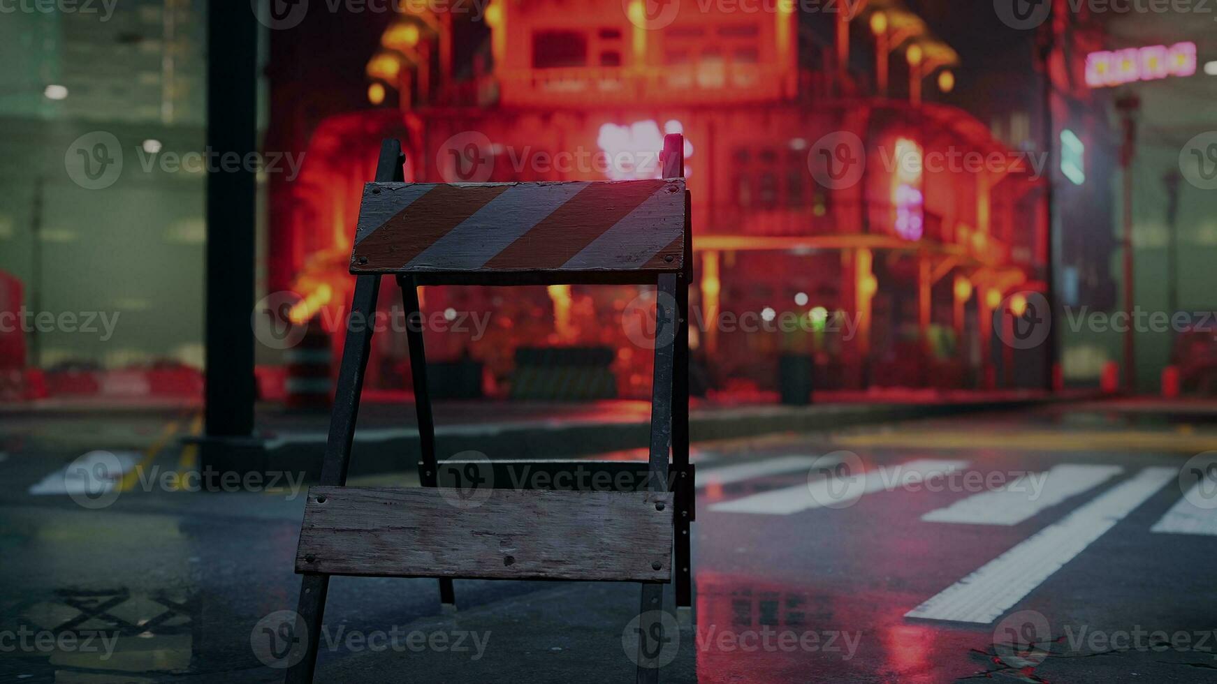 A construction sign sitting on the side of a road photo