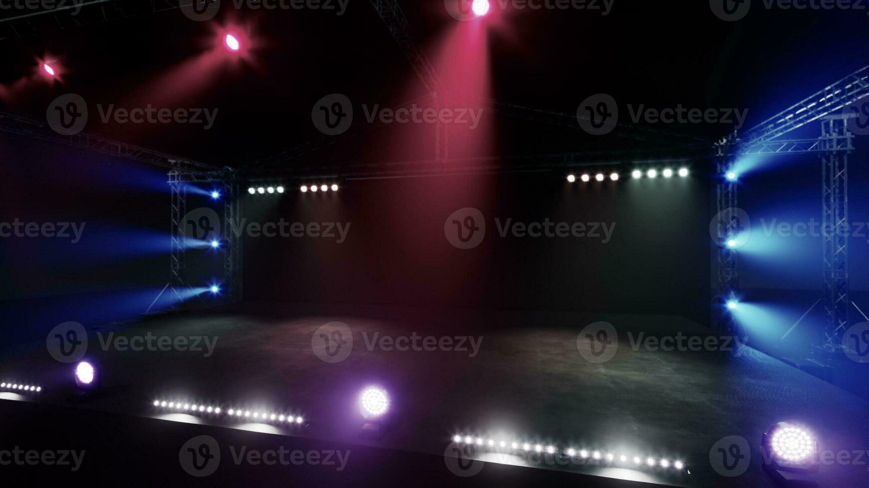 Free stage with lights from lighting devices photo