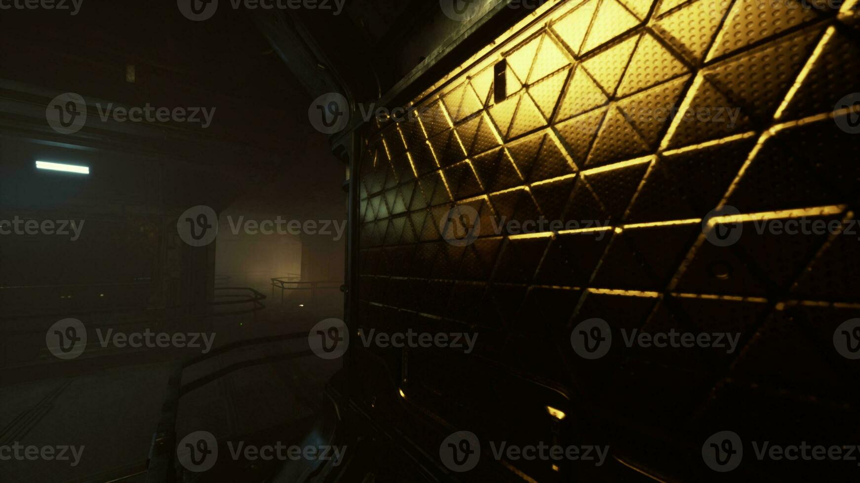 Empty corridor with reflective wall photo