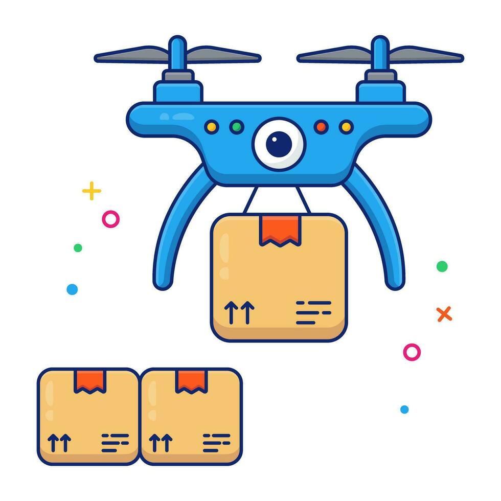 Modern design miscellaneous icon of drone delivery vector