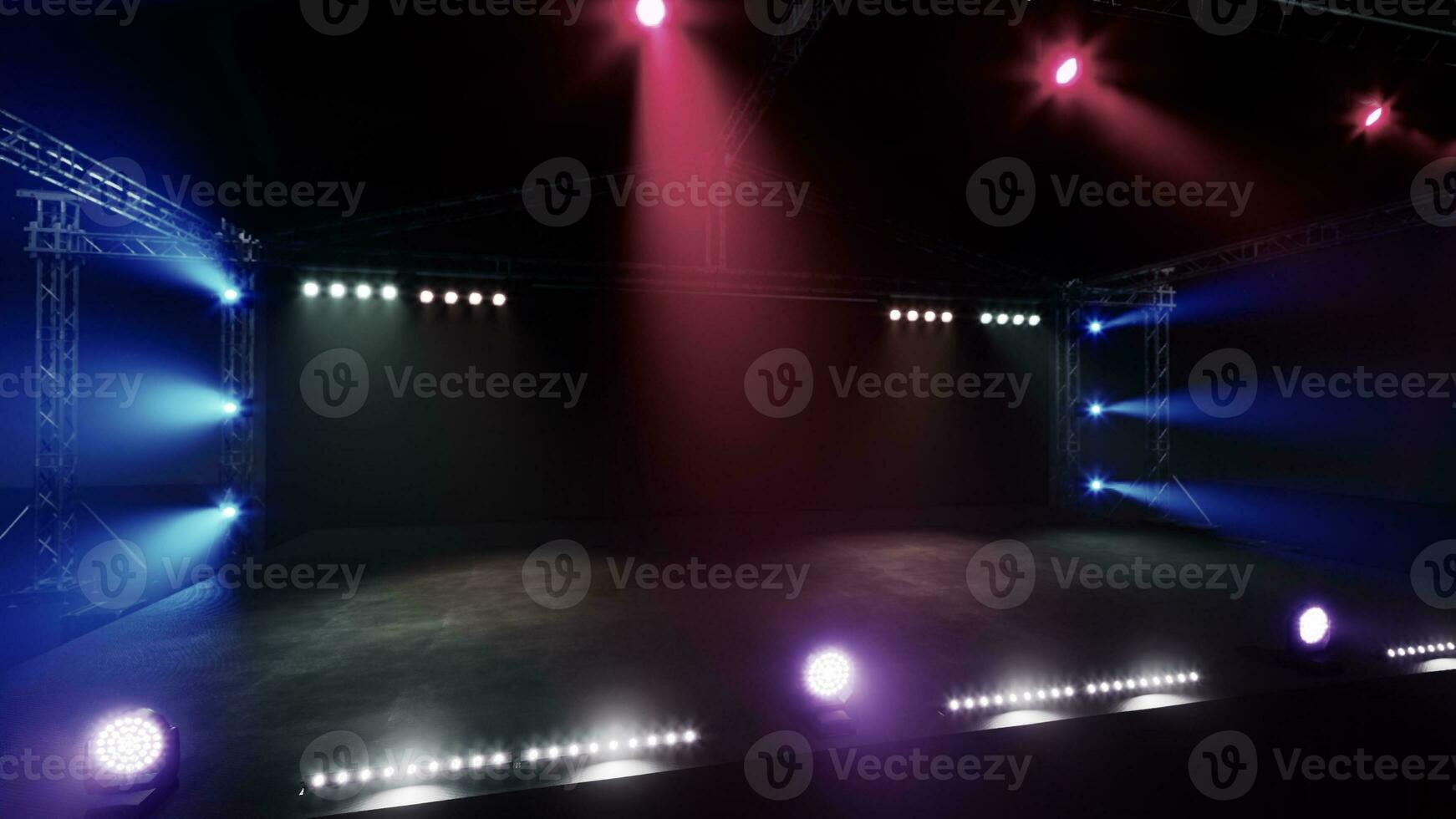 Free stage with lights from lighting devices photo