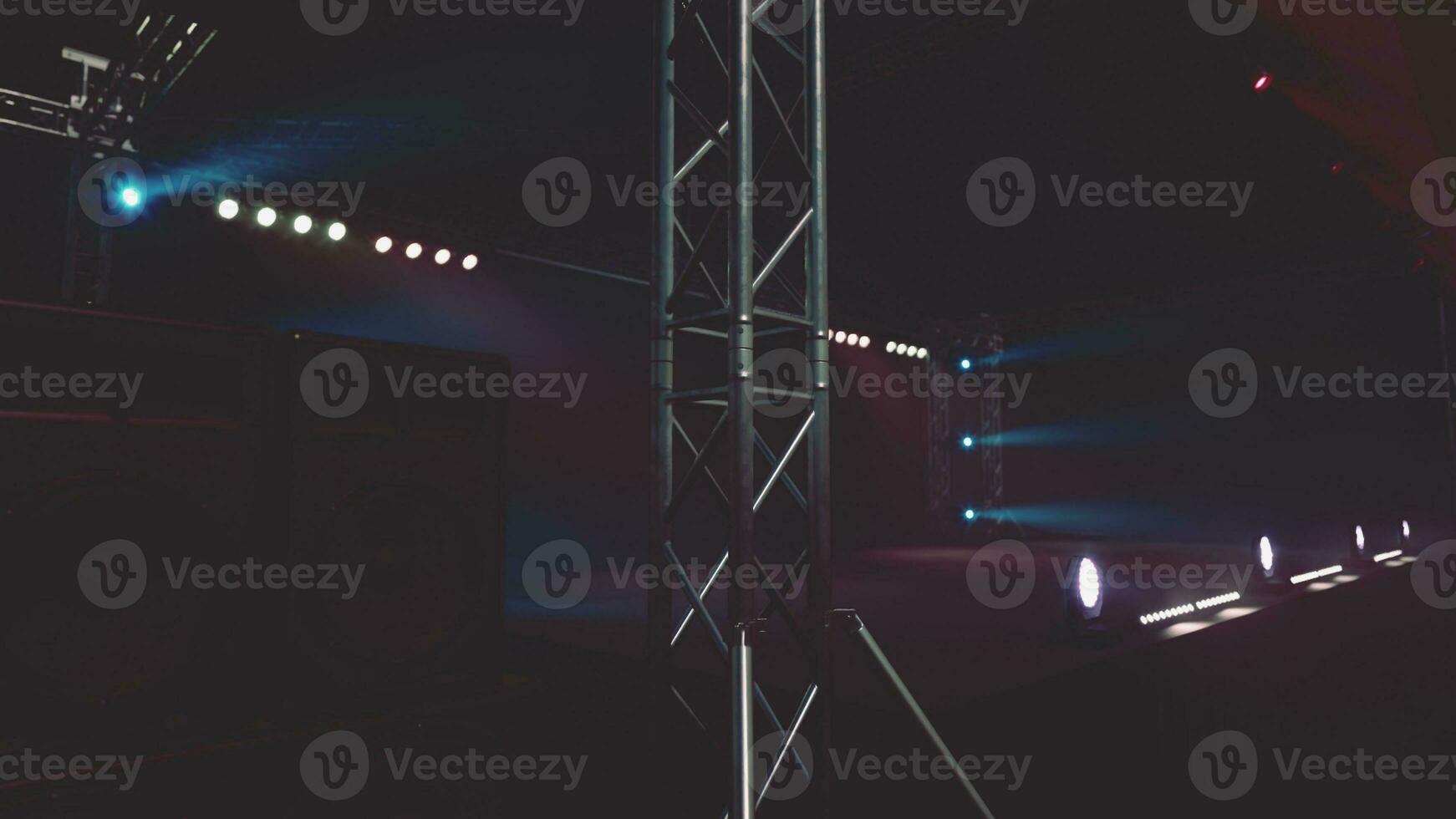 Free stage with lights from lighting devices photo