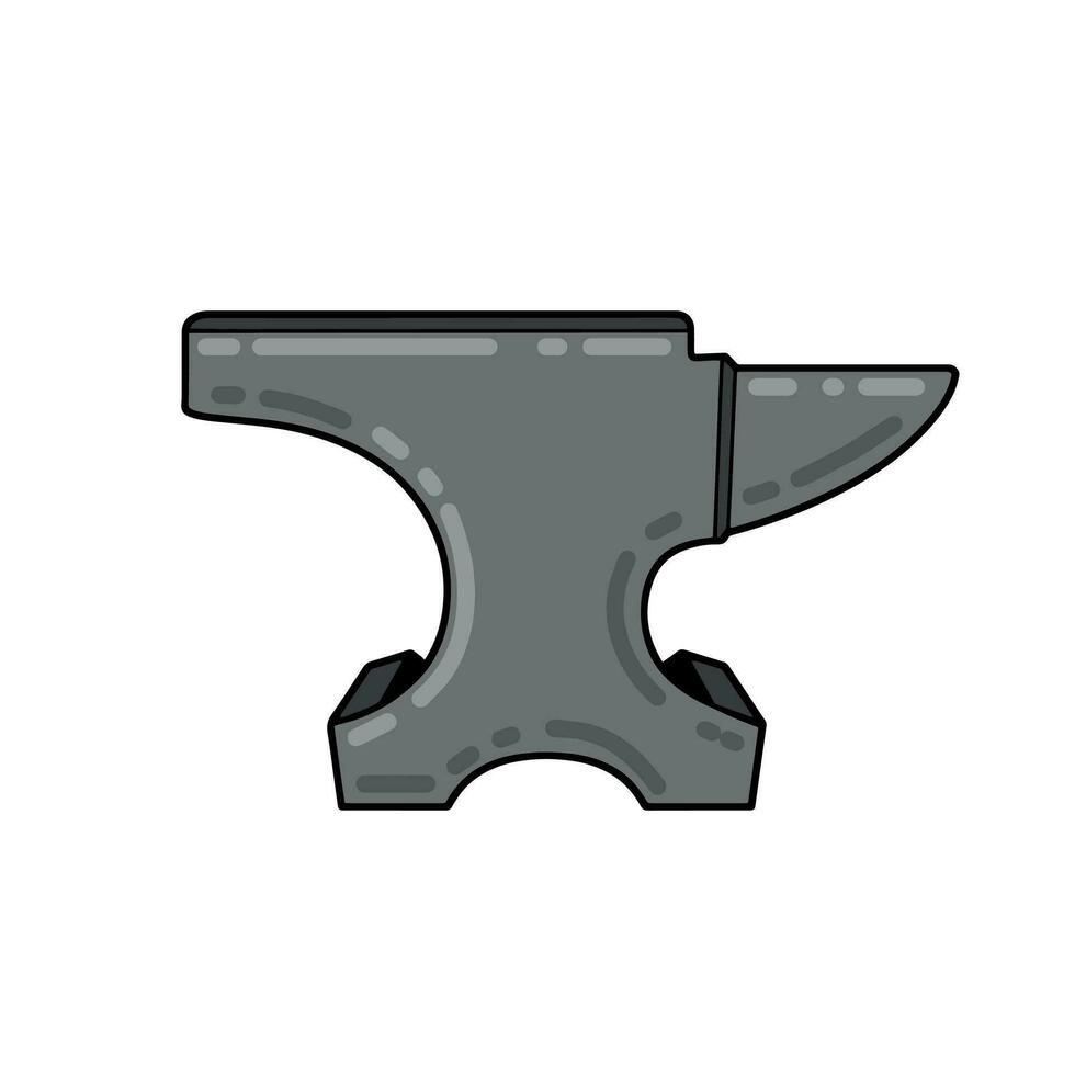 herrero yunque. símbolo de trabajo en fragua. forjar y fabricación de acero. plano dibujos animados ilustración aislado en blanco antecedentes vector
