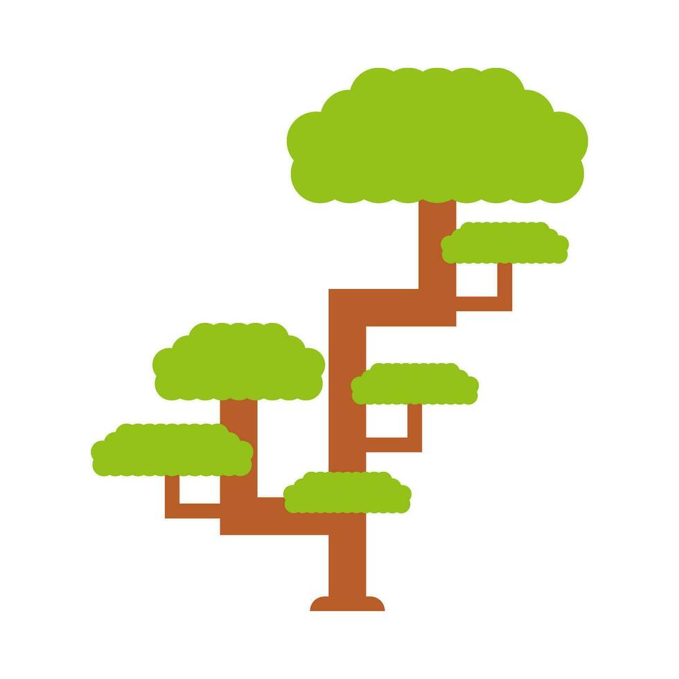 Shady green tree flat illustration vector