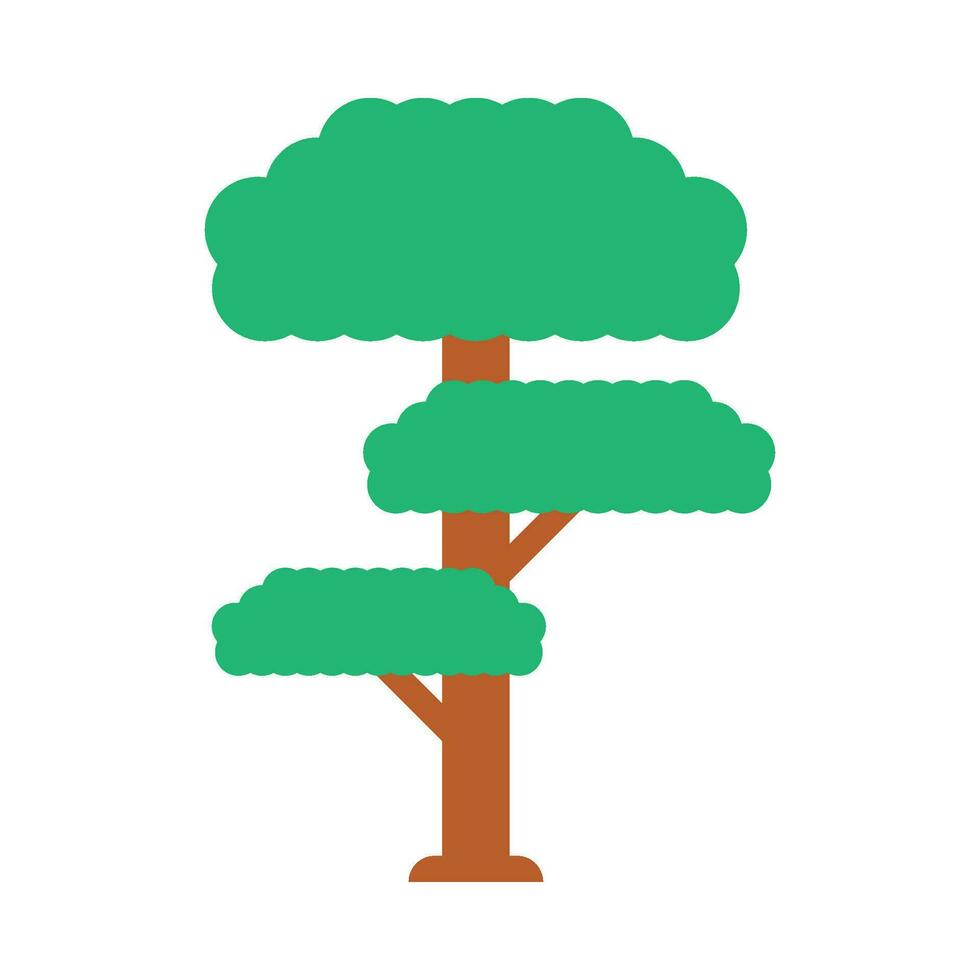sombreado verde árbol plano ilustración vector