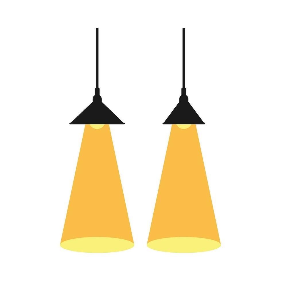 Hanging lamp flat illustration vector