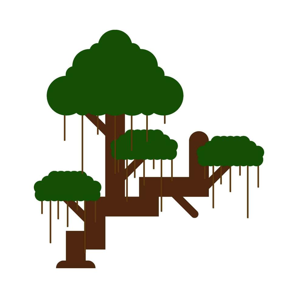 sombreado verde árbol plano ilustración vector