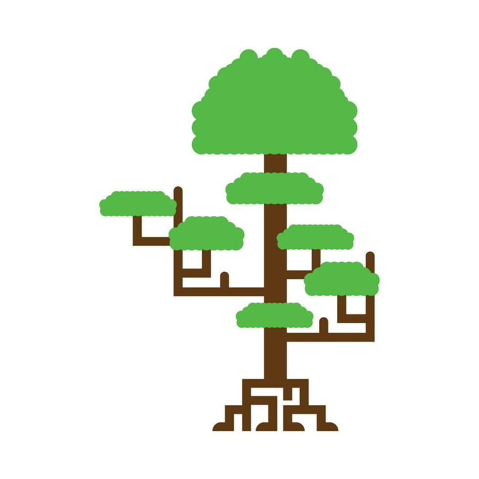 sombreado verde árbol plano ilustración vector