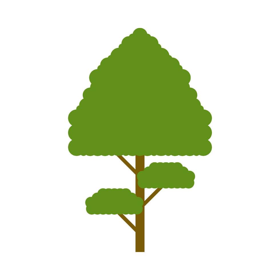 Shady green tree flat illustration vector
