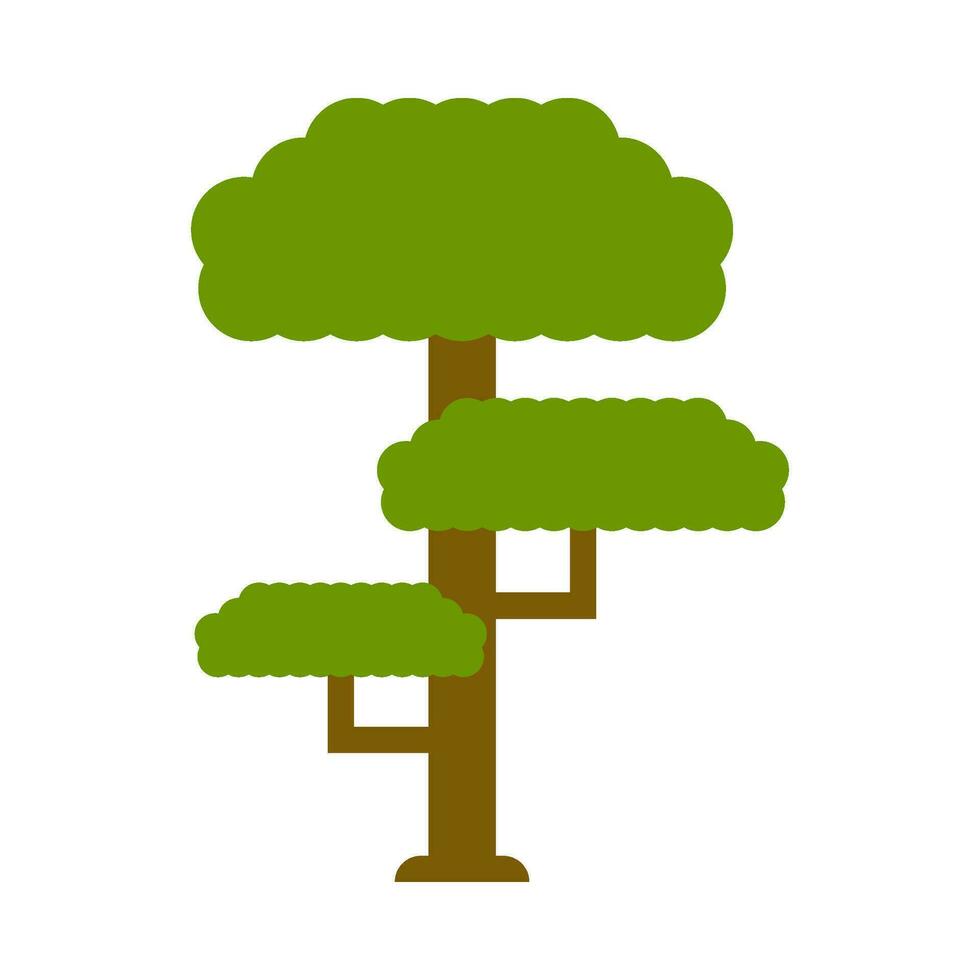 Shady green tree flat illustration vector