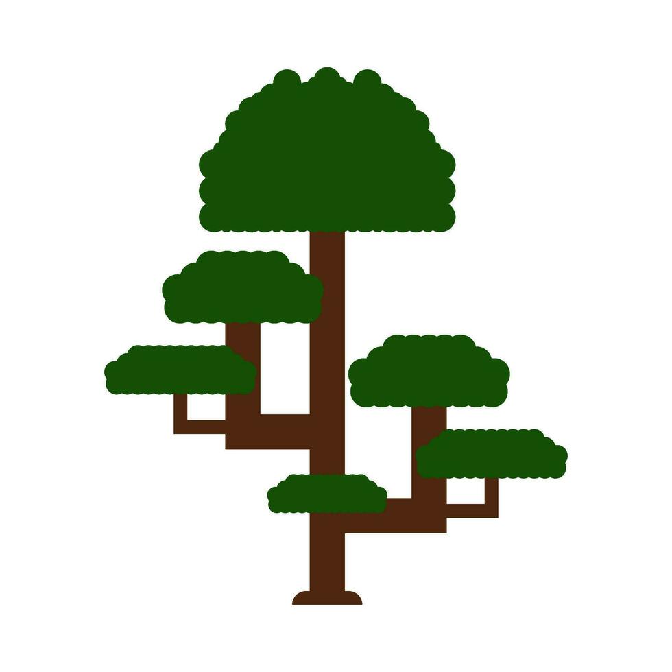 sombreado verde árbol plano ilustración vector