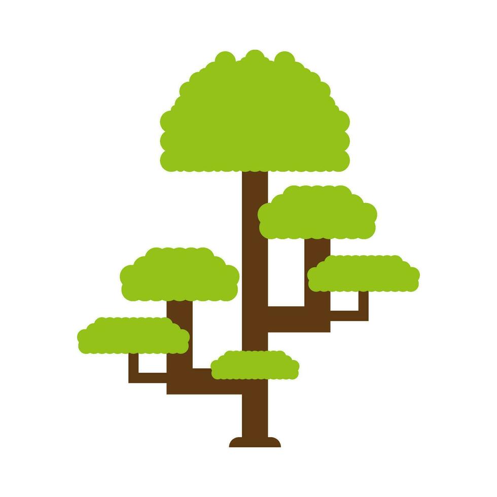 Shady green tree flat illustration vector