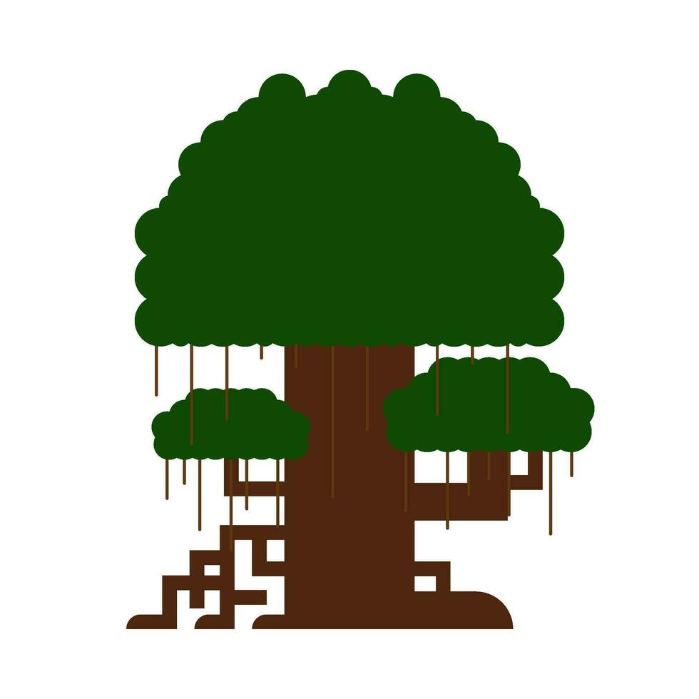 Shady green tree flat illustration vector