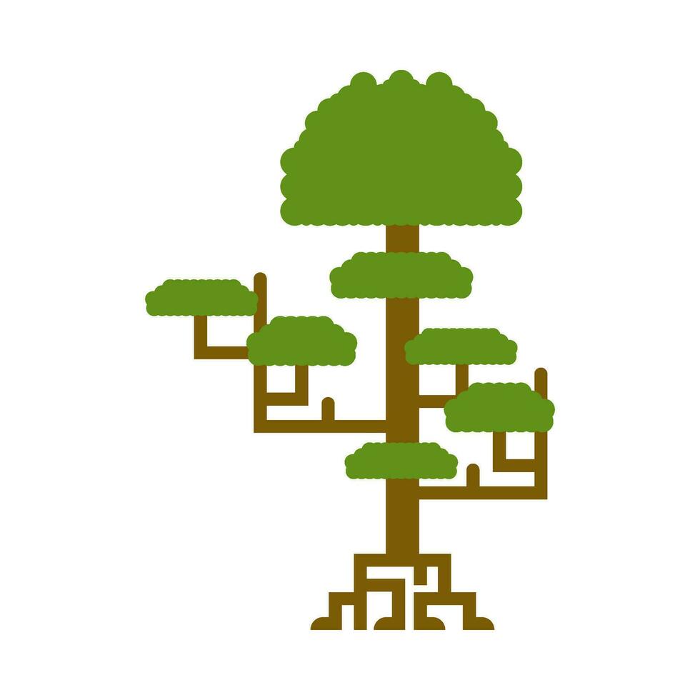 sombreado verde árbol plano ilustración vector