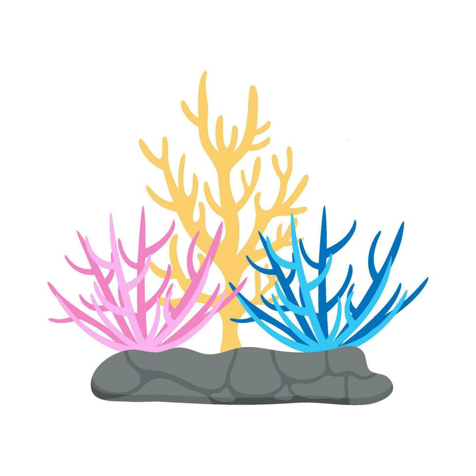 Flat illustration of sea coral reef vector