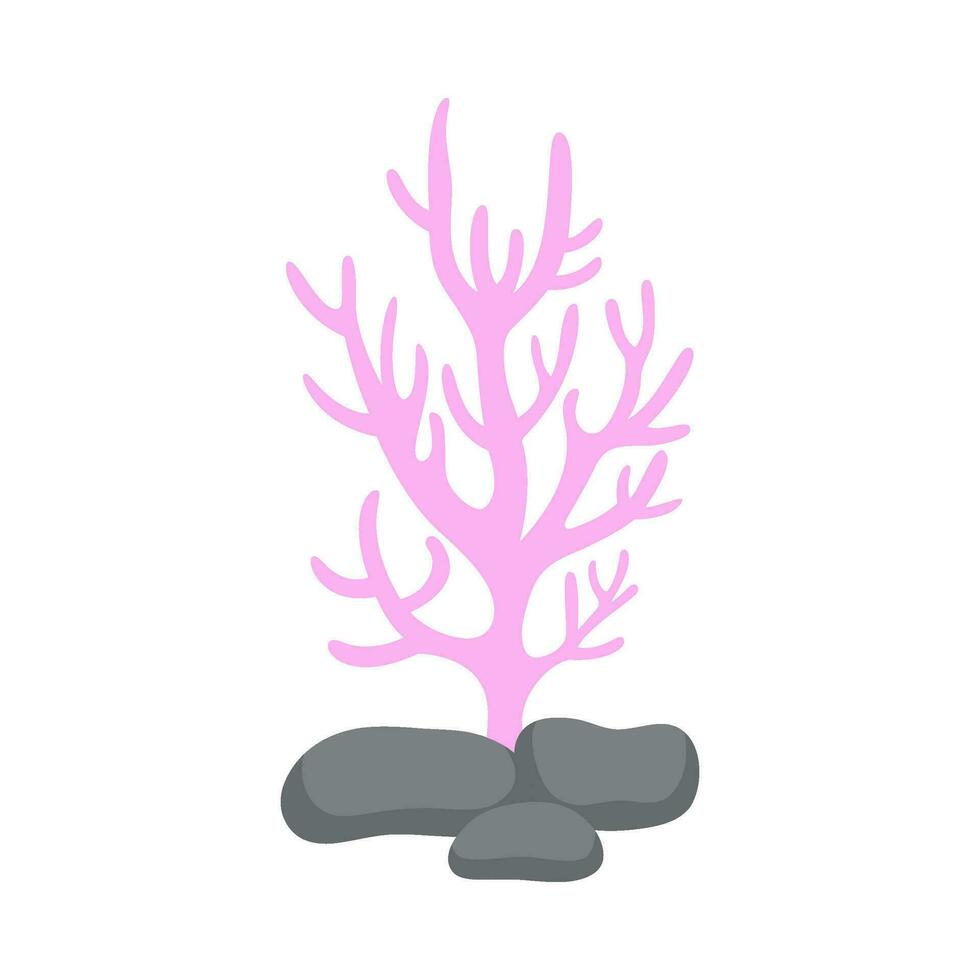 Flat illustration of sea coral reef vector