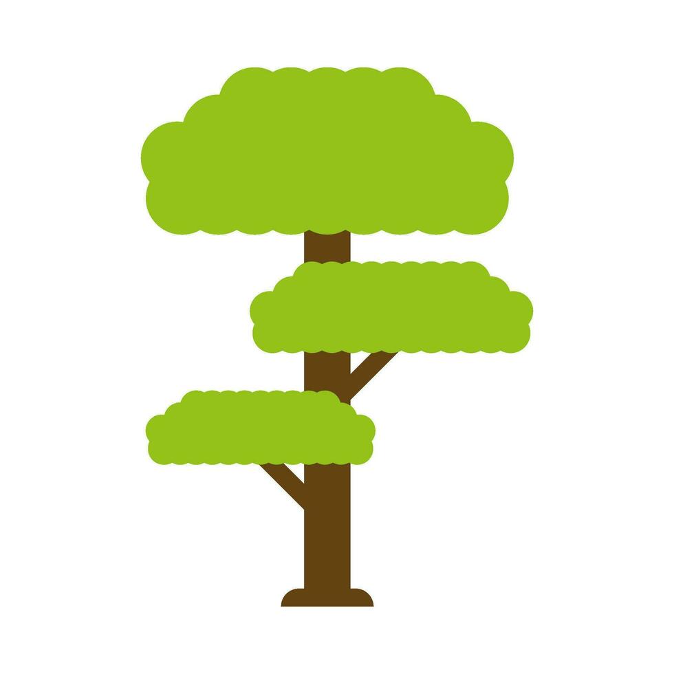 Shady green tree flat illustration vector