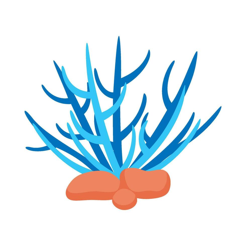 Flat illustration of sea coral reef vector