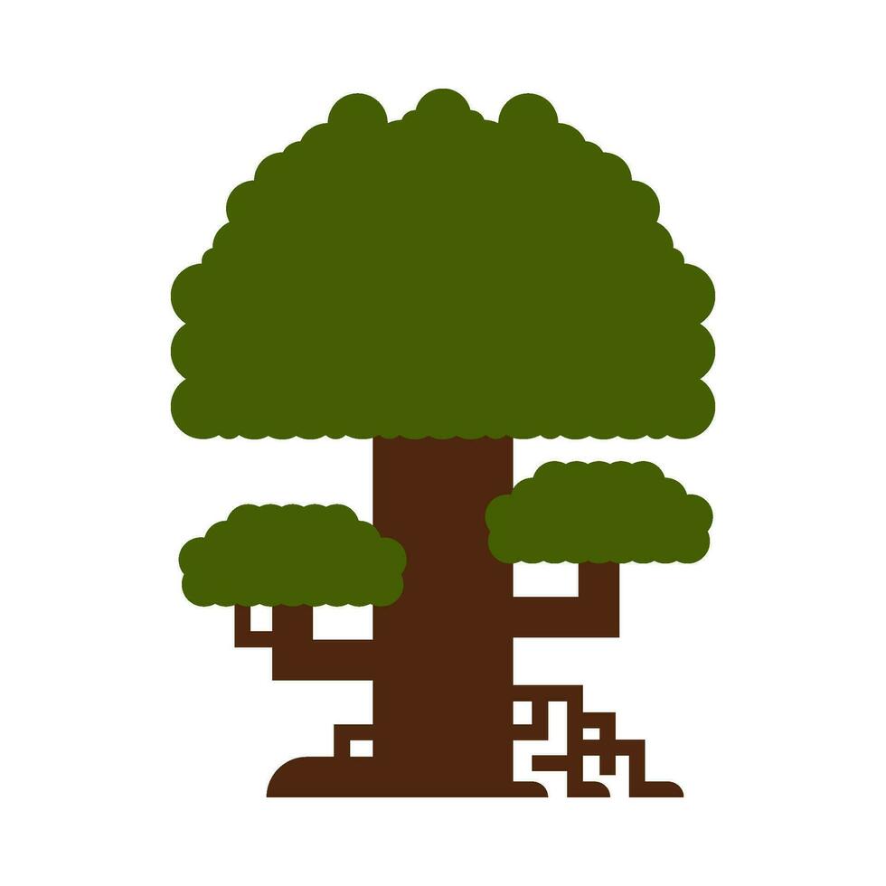 sombreado verde árbol plano ilustración vector