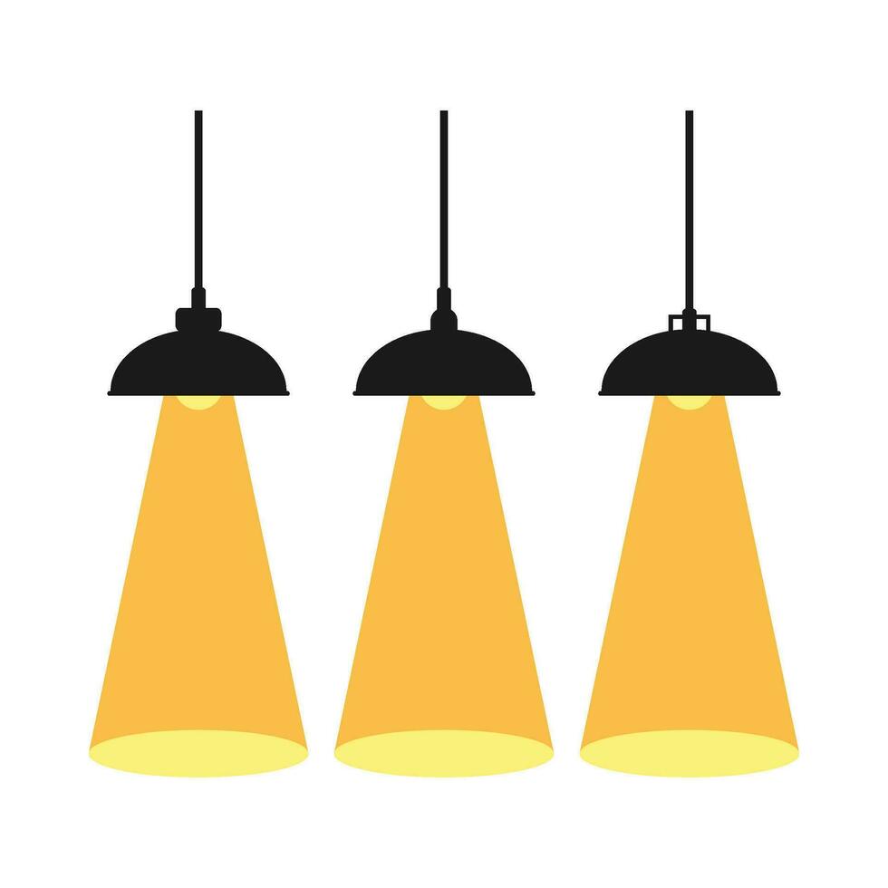 Hanging lamp flat illustration vector
