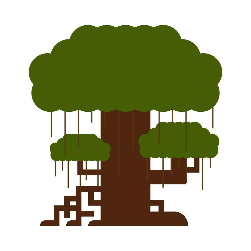 Shady green tree flat illustration vector