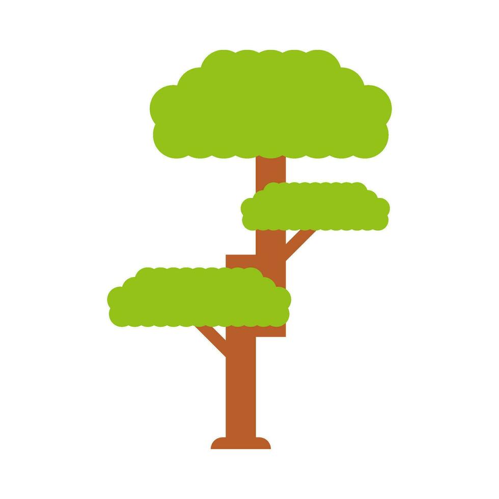 Shady green tree flat illustration vector