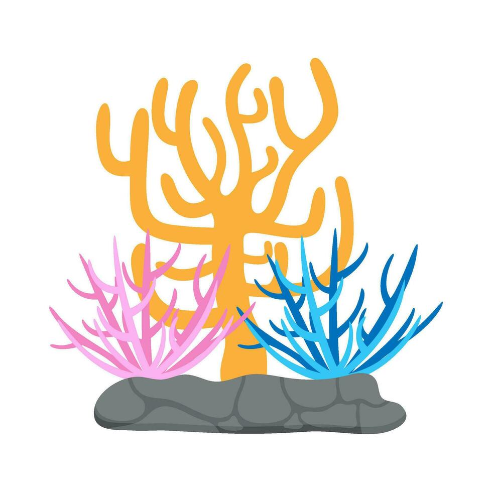 Flat illustration of sea coral reef vector