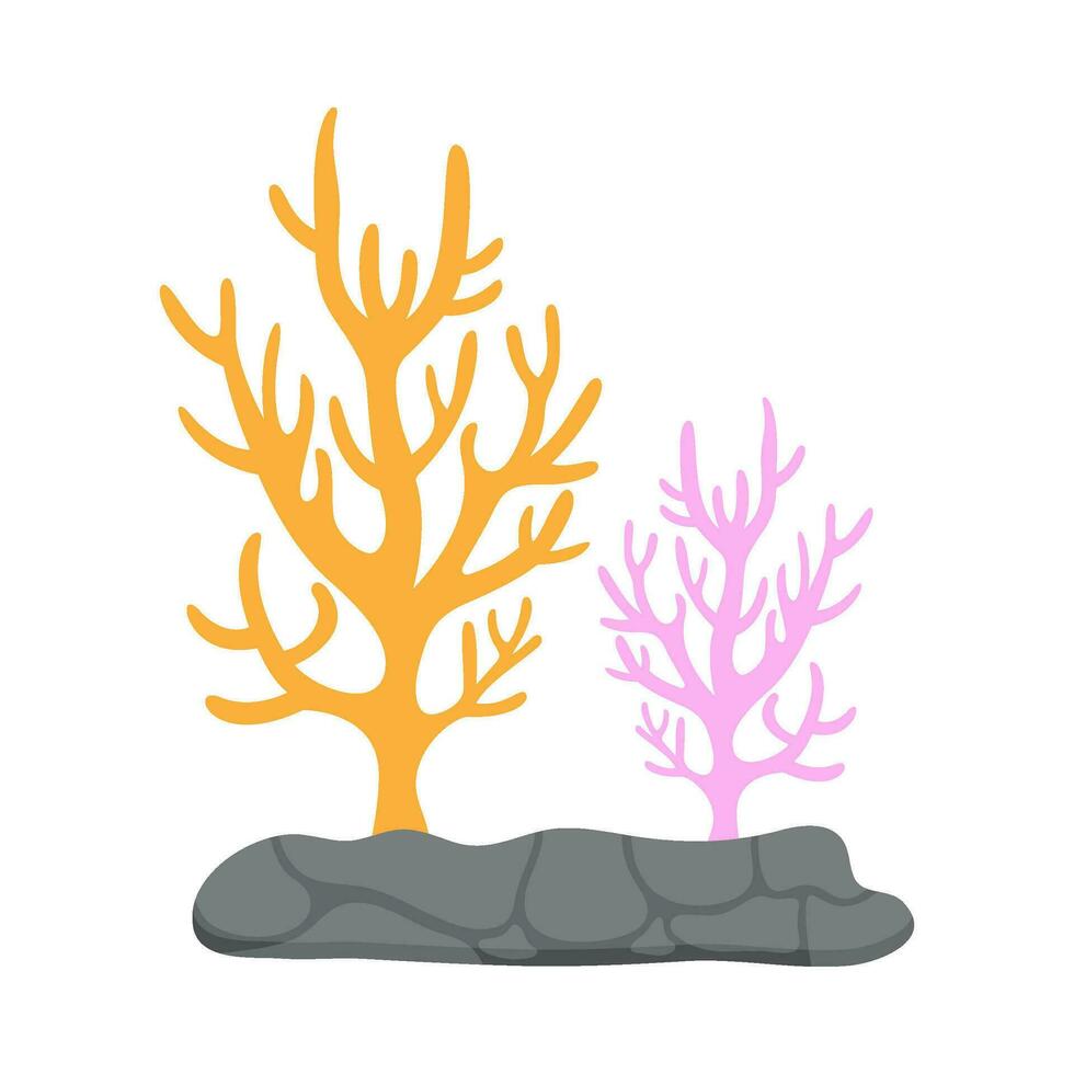 Flat illustration of sea coral reef vector