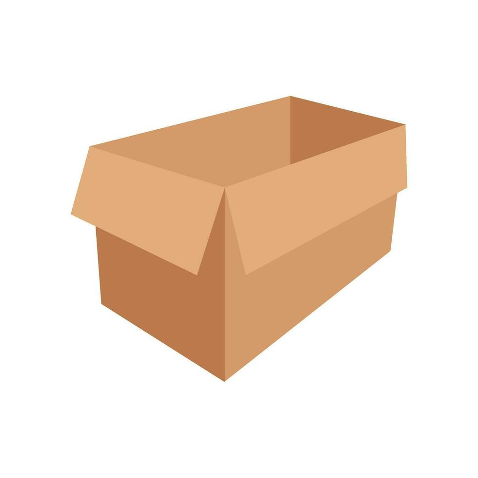 Cardboard box flat illustration vector