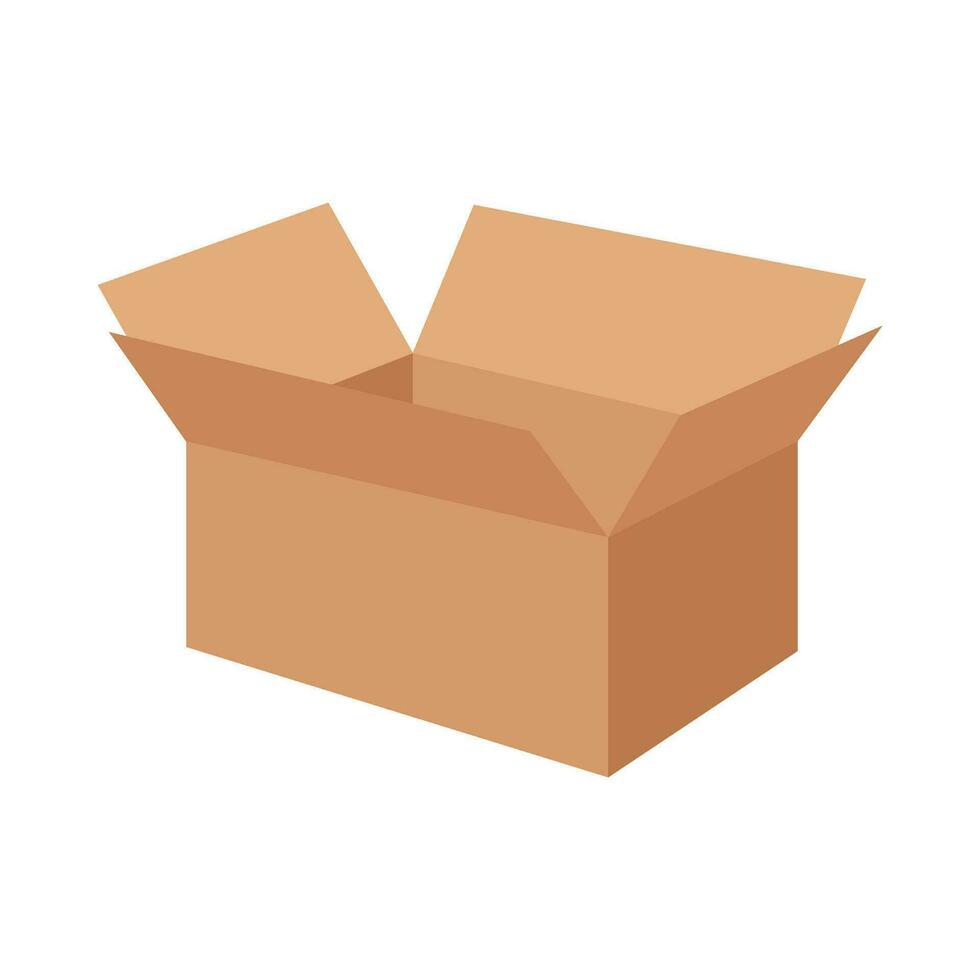 Cardboard box flat illustration vector